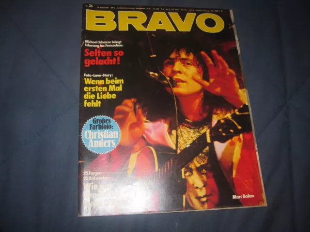 Bravo 16.8.1972 34/72 mit Christian Anders Poster Heft komplett