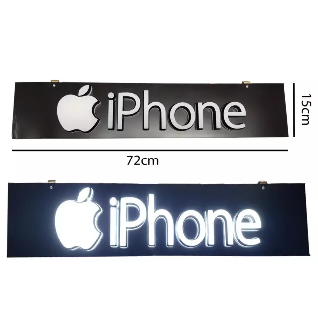 LED IPHONE 72x15cm Texte Défilant Publicité Lauftext Panneau D'Affichage Blanc