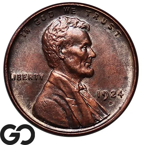1924-D Lincoln Cent Wheat Penny, Choice BU++ Better Date ** Free Shipping!