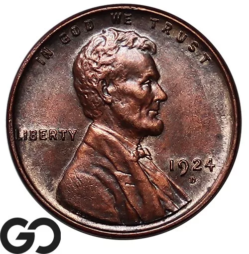 1924-D Lincoln Cent Wheat Penny, Choice BU++ Better Date ** Free Shipping!