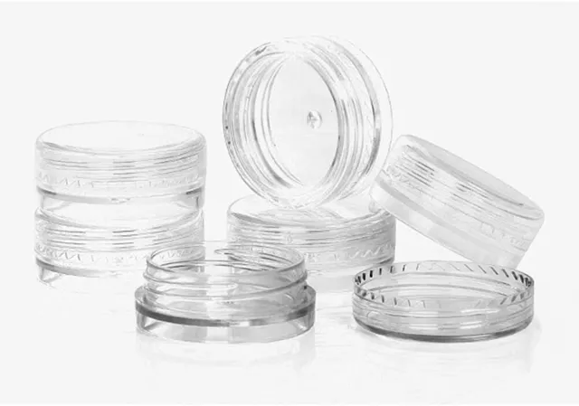 3ml 5ml 8ml 10ml Empty Round Plastic Cosmetic Container Sample Pot Jar  Travel!!