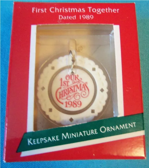 1989 Hallmark FIRST CHRISTMAS TOGETHER Keepsake Miniature Ornament