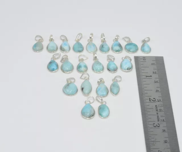 Wholesale 21Pc 925 Sterling Silver Natural Blue Larimar Pendant Lot Gtc159 O m92