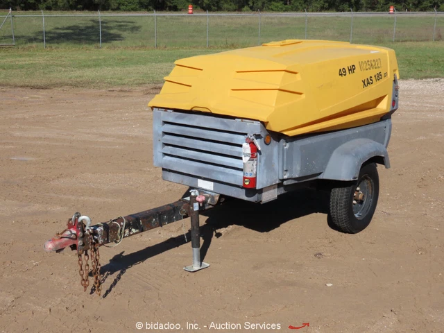 2014 Atlas Copco XAS185JD7  185 CFM Towable Air Compressor John Deere