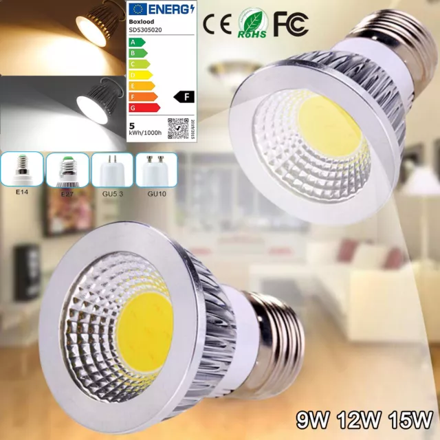 E27 E14 GU10 LED Birne Superhelle COB Glühbirne Lampe Spot Strahler Scheinwerfer