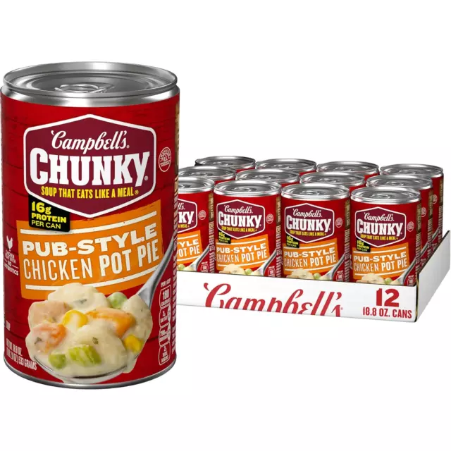 Chunky Soup, Pub-Style Chicken Pot Pie Soup, 18.8 Oz Can (Pack of 12)