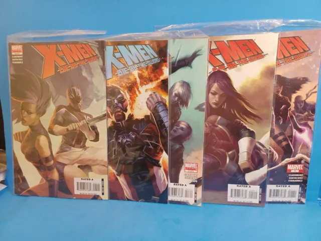 X-MEN DIE BY THE SWORD Marvel Comic Run # 1 2 3 4 5  Complete Set Series Lot M12