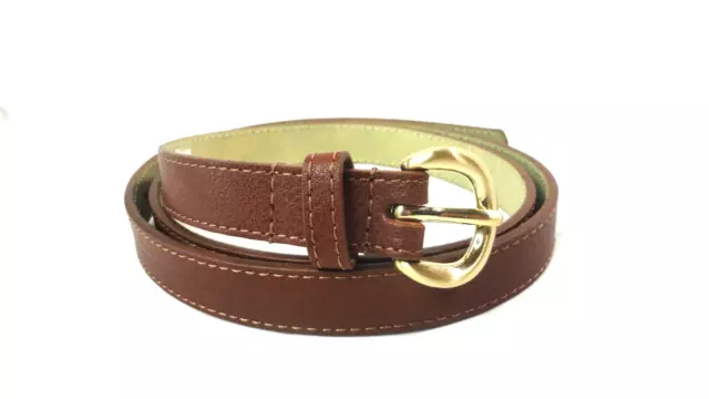 INC INTERNATIONAL CONCEPTS Womens Skinny Belt Cognac Faux Leather Size XL ~ NWT