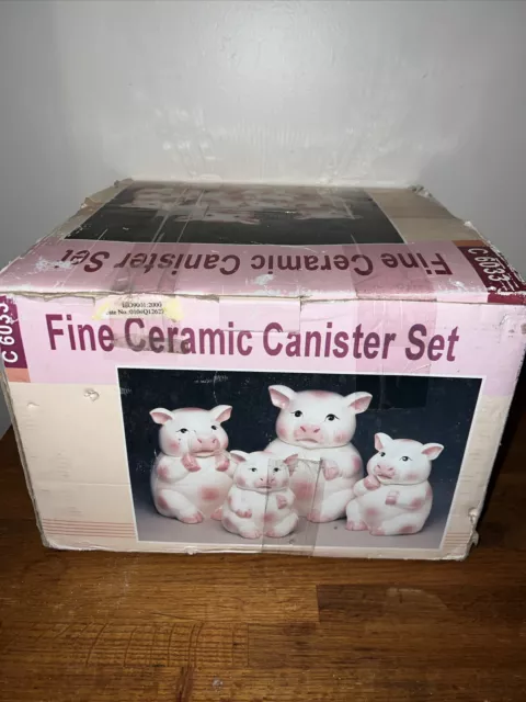 VINTAGE FINE CERAMIC Pig Canisters 4pc Set C6033 $129.99 - PicClick
