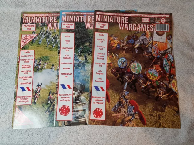 3x Miniature Wargames Magazine #149 October #150 November #151 December 1995