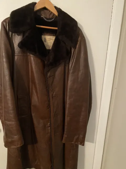 VINTAGE SUEDE LEATHER Jacket London Fog Trench Coat Fur Lined Men's 42 ...
