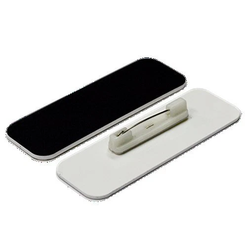 Name Tag/Badge Blanks - 25 Pack - Black 1" X 3", Round Corners, Pin