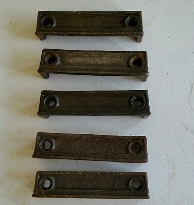 Set of 5 of 3 inch Cast Iron Door Rim Lock Keeper  Catch Strike Plate (#2B2)