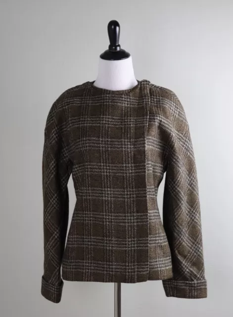 GIORGIO ARMANI Italy Vintage Plaid Wool Gusset Sleeve Jacket Top Size 40