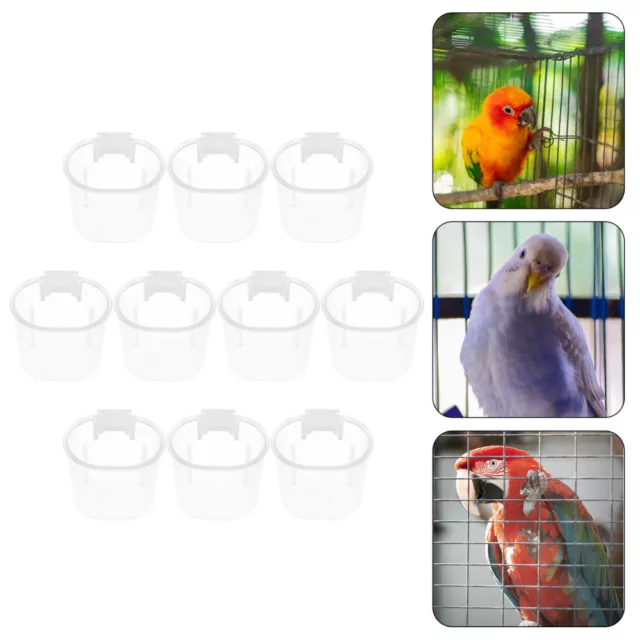 10pcs Small Bird Food and Water Bowl Feeder Parrot Conteneur suspendu pratique