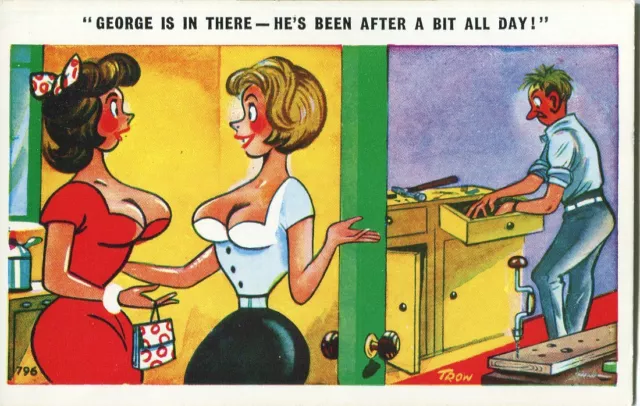 Saucy 'Seaside' Comic Postcard 1960's Constance #C796 unposted