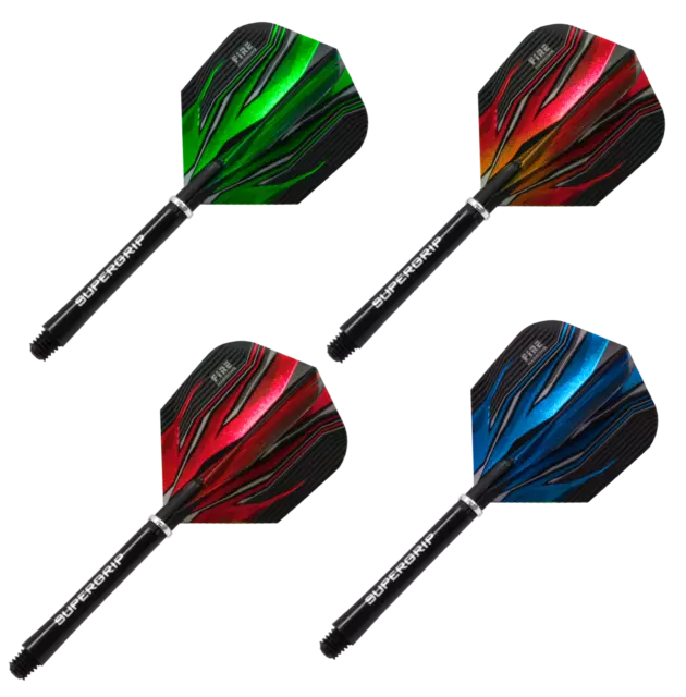 Harrows Supergrip Dart Stems Shafts + Fire Inferno Dart Ensemble combiné de...