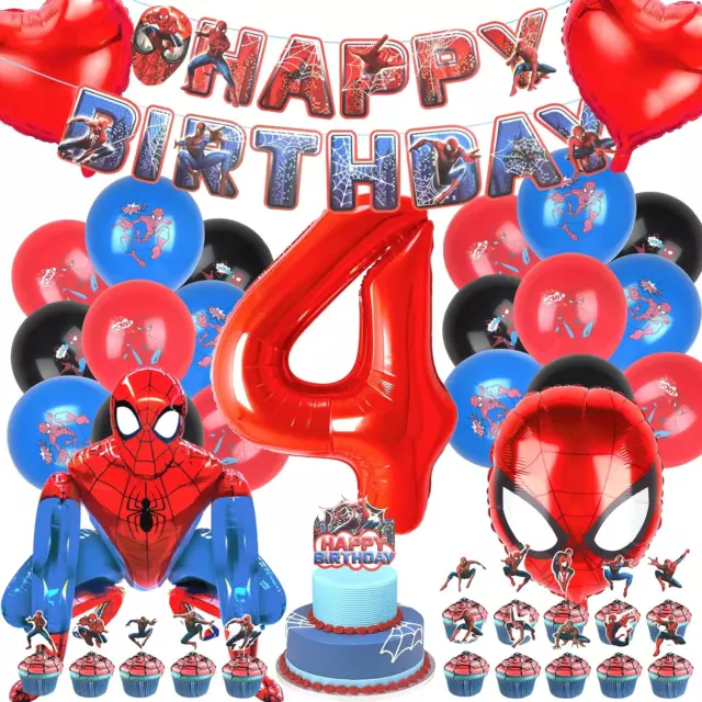 PALLONCINI SPIDERMAN 4 Anni, Kit Compleanno Spiderman, Addobbi