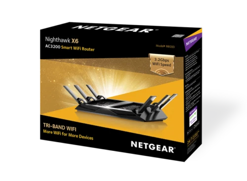 NETGEAR Nighthawk X6 R8000 cavo WiFi e router in fibra - AC 3200 Tri-band - Nuovo