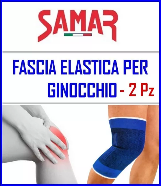 FASCIA ELASTICA GINOCCHIO  2 Pezzi  GINOCCHIERA TUTORE SUPPORTO Sport Palestra