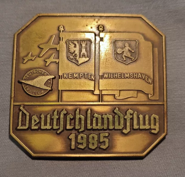 Plakette Deutschlandflug 1985, Bronze, Deutscher Aero Club E.V.