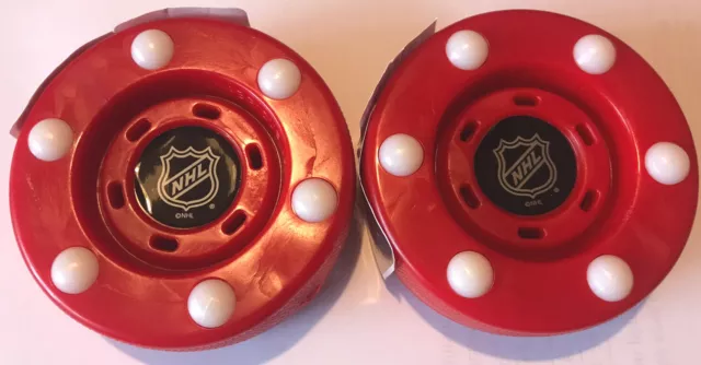 2 x NHL Licensed Pro Commander Official Roller Inline Hockey Puck Street Ice