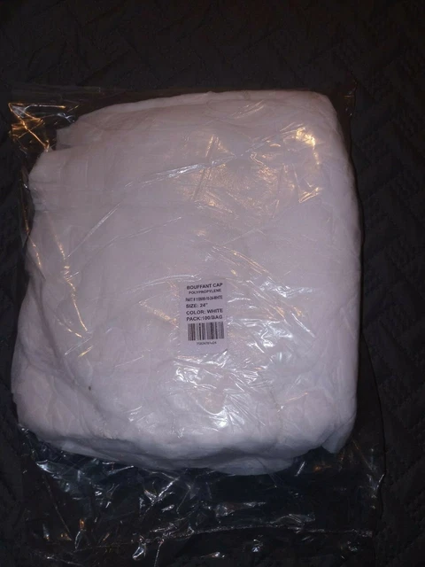 200 Pc White Hair Net Nylon Latex Free 24” 110Nwi-10-24-White, 2 Sealed Pack 100