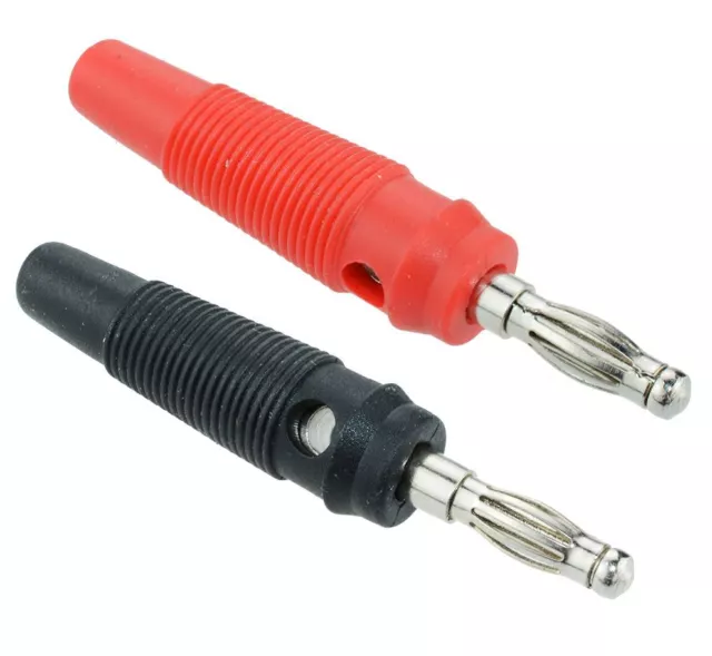 Pair of Premium Red and Black 4mm Banana Male Test Plug Connectors