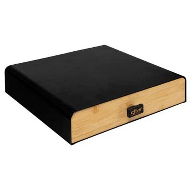 Porte Capsules Tiroir "Nera" 33cm Noir & Naturel