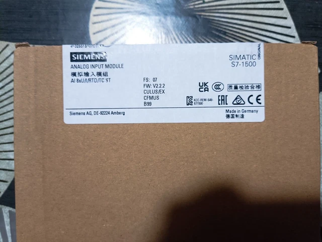 NEW IN THE BOX SIEMENS SIMATIC S7-1500 Analog Input 8xAI (6ES7 531-7KF00-0AB0)