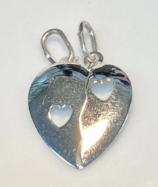 Pendentif En Or 18 Carats Avec Cœur Diamants 0,12 Carat - Poids 3,60g - Occasion, Magnifique