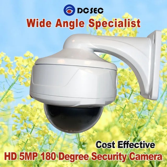 HD 5MP 180Degree Wide Angle CCTV Camera  1.7mm lens IR Night Vision BNC Outdoor