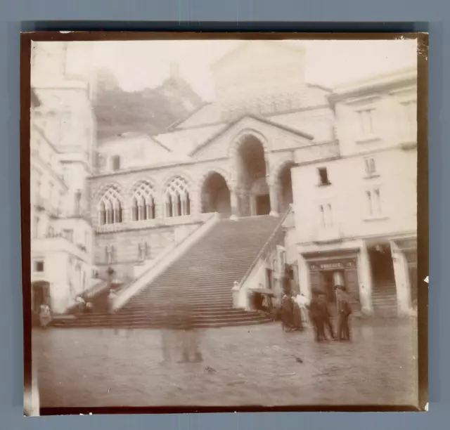 Italia, Amalfi, Cattedrale  Vintage citrate print. Vintage Italy. Tirage citra