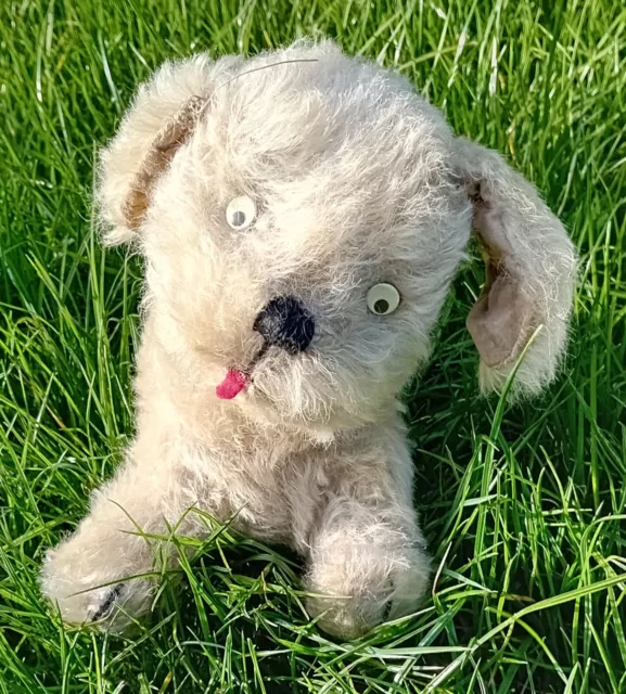 Chad Valley Mabel Lucy  Atwell Dog  +  Button Vintage Teddy Bear