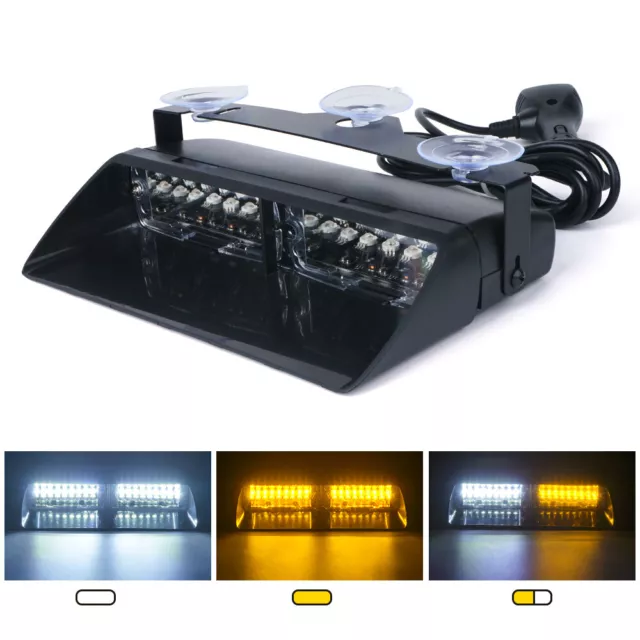 Xprite 16 LED Strobe Light Bar for Trucks Dash Emergency Warning Hazard Lamp