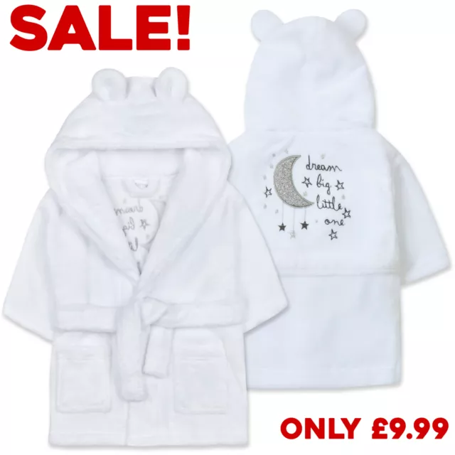 Baby Girls Boys Dressing Gown Infant Unisex Robe Hood 6-12 Months SALE Clearance
