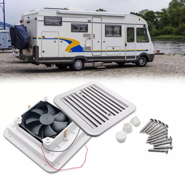 12V Shower Roof Hatch LED Lights Vent Exhaust Fan Caravan Camper RV Motor Home