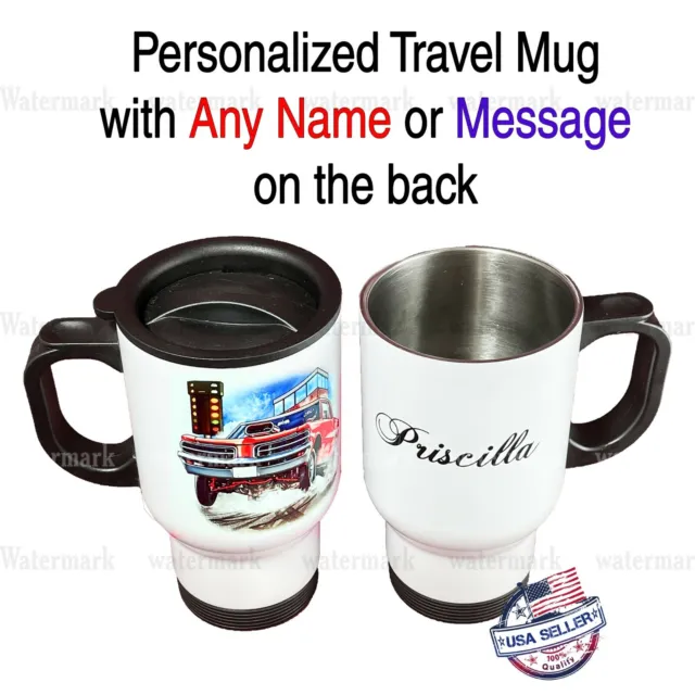 Personalized Stainless Steel Travel Mug Your Photo 14oz Insulated with Handle 6