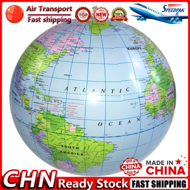 FLOATING WORLD GLOBE Map Ball Kid Education Toy PVC Inflatable Water ...