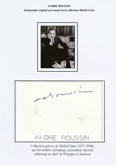 Autographe De Andre Roussin