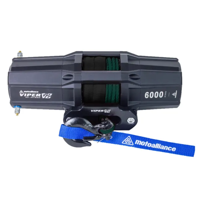 VIPER V2 6000lb ATV/UTV Winch Kit w/ 40 feet GREEN AmSteel-BLUE Synthetic Rope