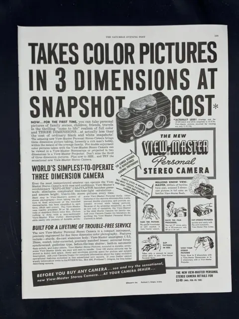 Magazine Ad* - 1952 - View-Master Stereo Camera