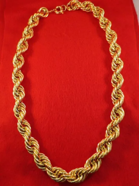 24",26",28", 30" Hip Hop 20Mm 14Kt Gold Plated Run Dmc Dookie Rope Chain