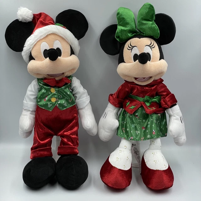 Mickey & Minnie Mouse • Christmas Plush Soft Toys • Disney Store • New With Tags
