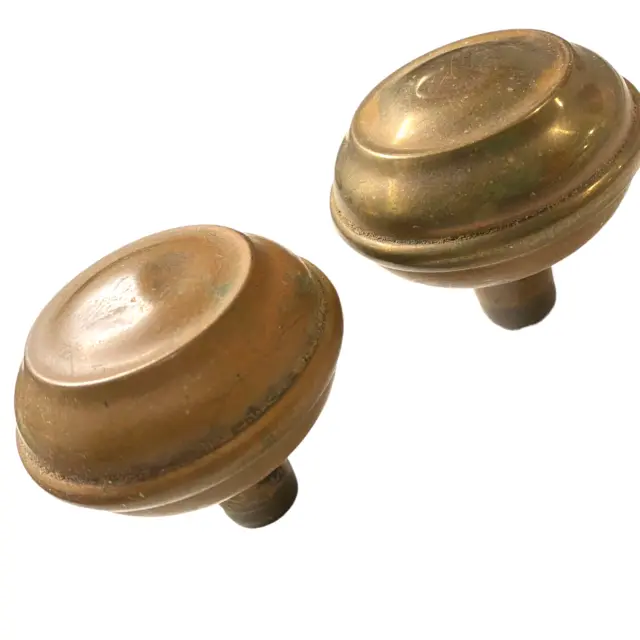Lot of 2 Vintage Antique Heavy Brass Door Knobs (No Hardware) From an Estate