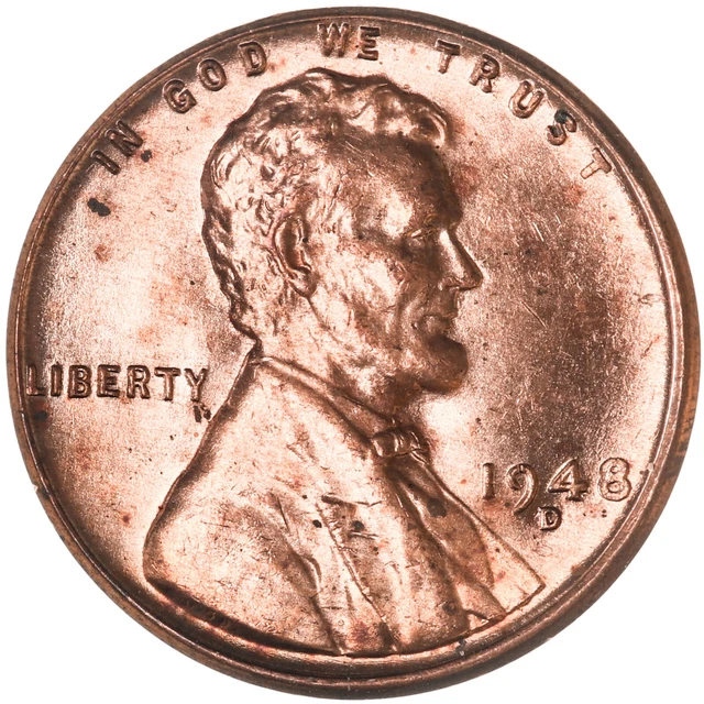 1948 D Lincoln Wheat Cent Uncirculated Penny US Coin