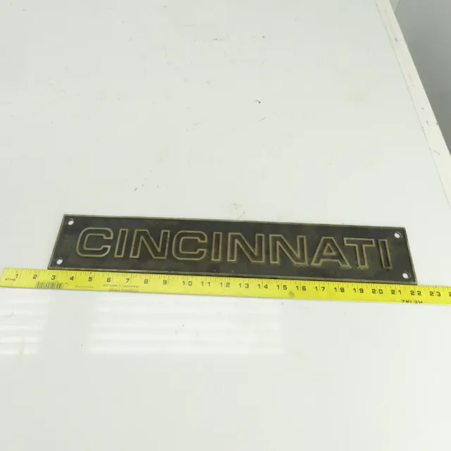 Cincinnati 20" x 3-1/2" Cast Iron Legend Plate