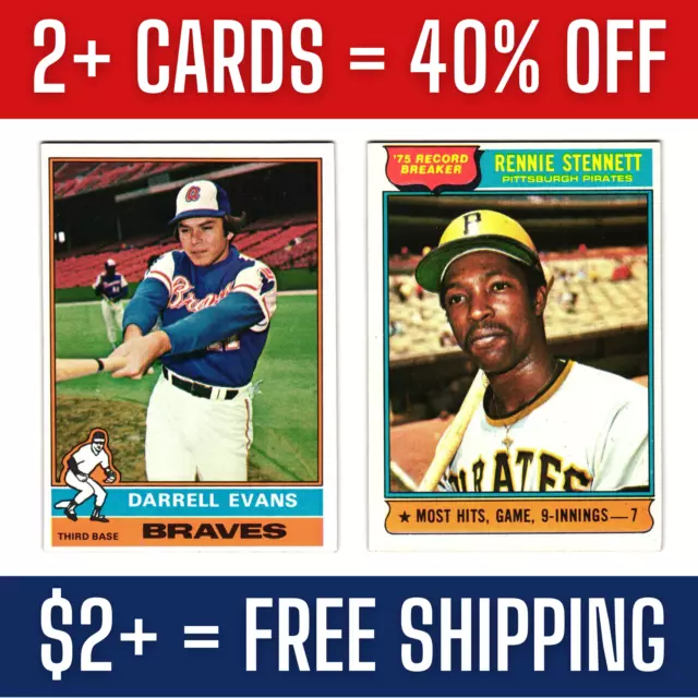 1976 MLB Topps Baseball Cards / #1-220 / You Pick / EX-MT