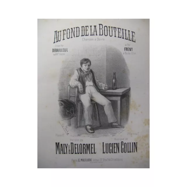 COLLIN Lucien Au Fond de la Bouteille Chant Piano XIXe