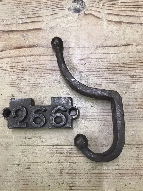 Original Antique Reclaimed Iron School Coat Hook Old Industrial Metal Vintage 3